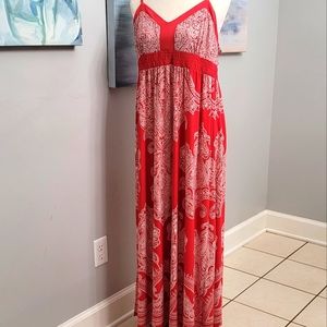 Apt. 9 size XL Maxi Dress Orange and white Batik Print